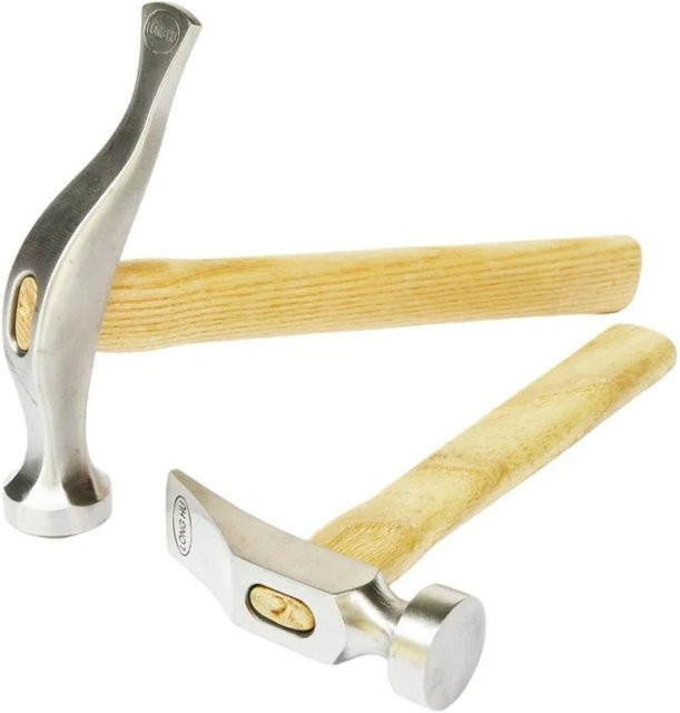 Skeyo Handgefertigter Hammer mit Holzgriff und Lederobermaterial zum Gewindeschneiden und für Remmending-Schuharbeiten in Silber - Bild 1