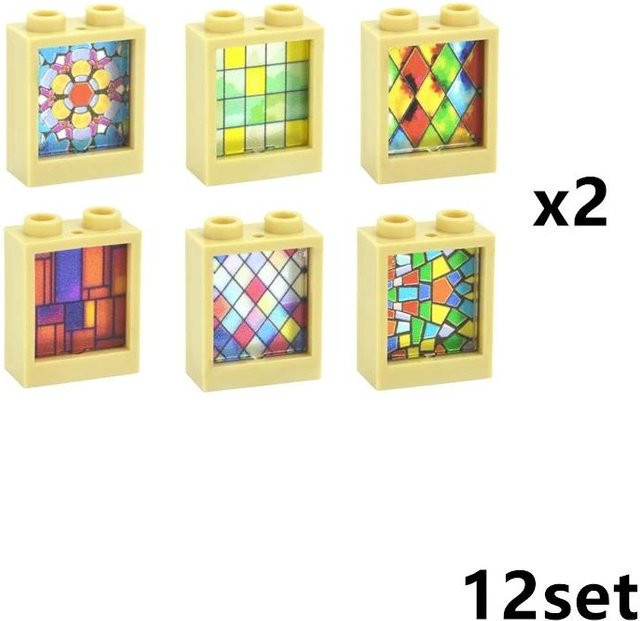 Yiran toy Stadtmöbel Bausteine, Bunte Unregelmäßige Fenster, beige - Bild 1