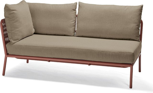 Stern Element Romy Lounge 2-Sitzer aus Aluminium in Terra mit Kordel und Kissenset in Muskat - Bild 1