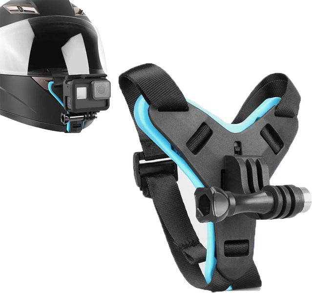 Motorrad Helm Kinnhalterung für GoPro Hero 12 11 10 9 8 sowie DJI Insta360 und Yi Action Kamera in Schwarz - Bild 1