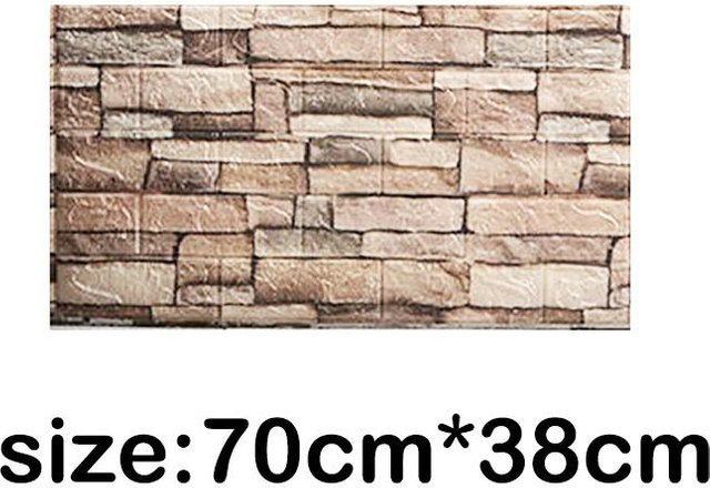 Selbstklebende 3D Tapete in Kaffeebraun mit Fliesenoptik, wasserdicht und feuchtigkeitsbeständig, B: 70 cm, H: 38 cm - Bild 1