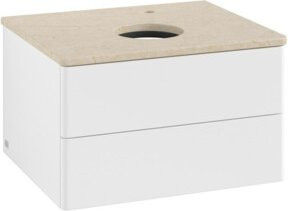 V&B Waschtischunterschrank Antao ohne Frontstruktur in Weiß lackiert, B/T/H: 60 x 36 x 50 cm - Bild 1