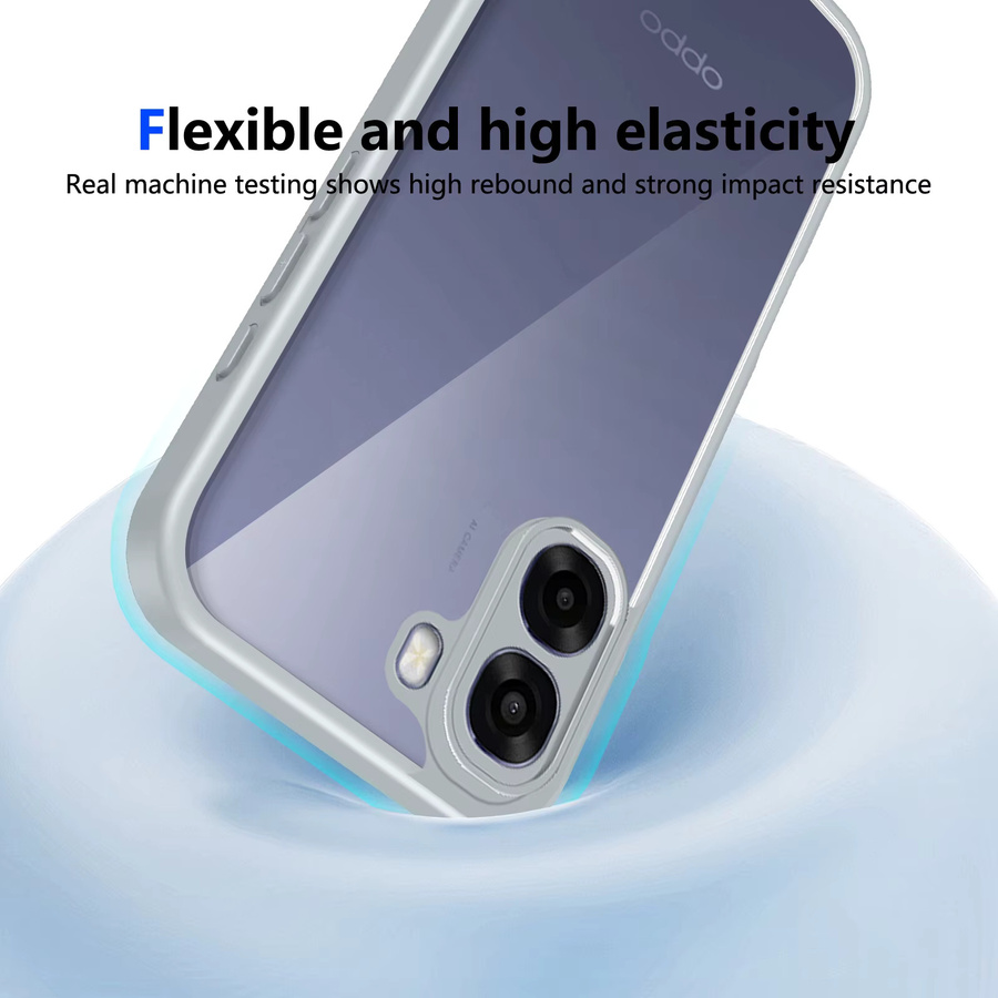 Oppo A6 5G CPH2831 Hülle mit Luftpolster und Stoßfänger aus Silikon in Transparent und Blau - Bild 4