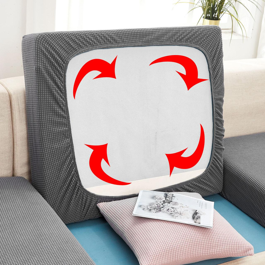 Yiran Furniture Ecksofa Schonbezug aus weichem Plüsch in Braun, elastischer Matratzenschoner für Chaiselongue mit rutschfestem Design - Bild 2
