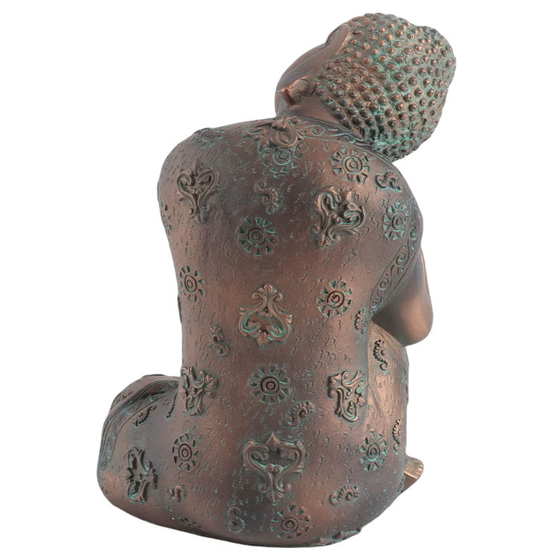TOPINCN Buddha Statue im orientalischen Stil aus Kunstharz in Braun als dekoratives Ornament für dein Wohnzimmer oder Schlafzimmer - Bild 3