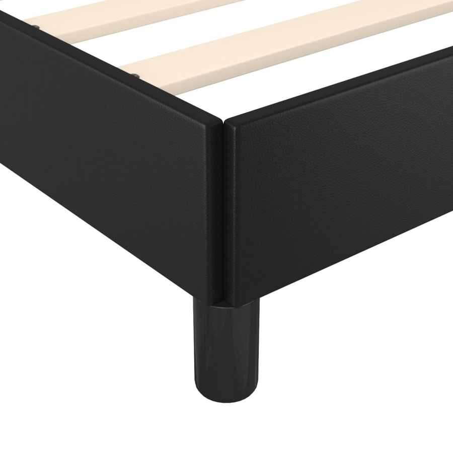 vidaXL Bettgestell gepolstert in Schwarz aus Kunstleder B/T/H: 100 x 200 x 35 cm - Bild 4