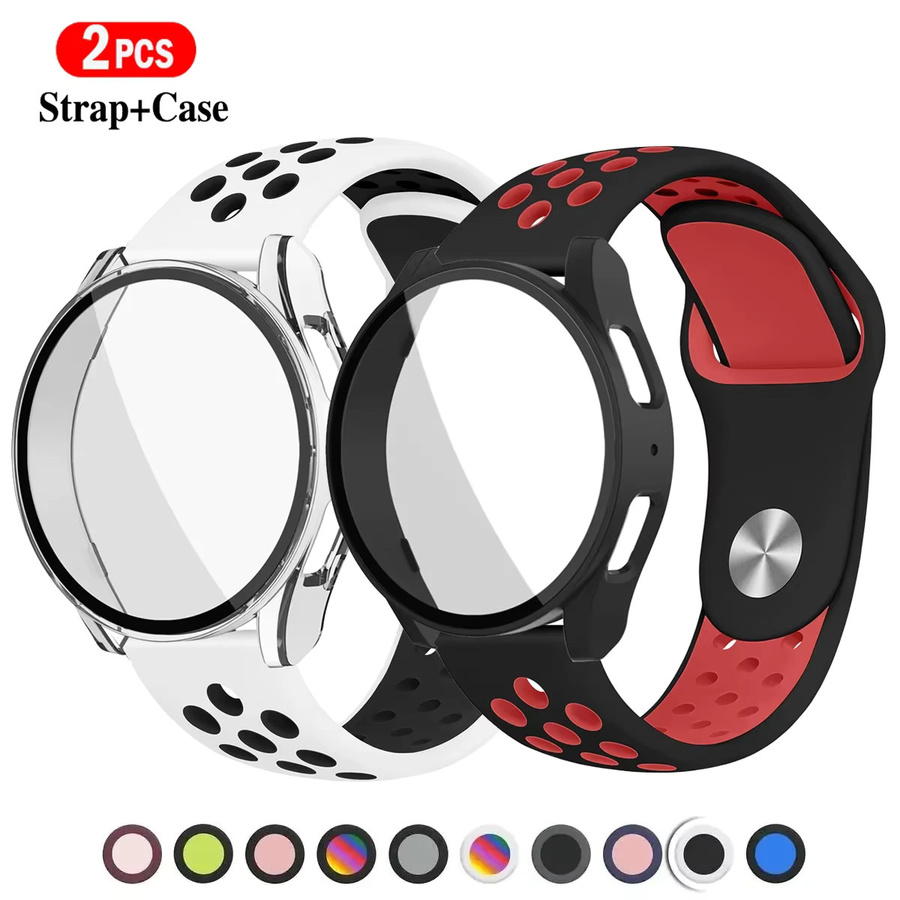 Silikonarmband mit Hülle und gehärtetem Glas für Samsung Galaxy Watch, 2er-Pack - Bild 3