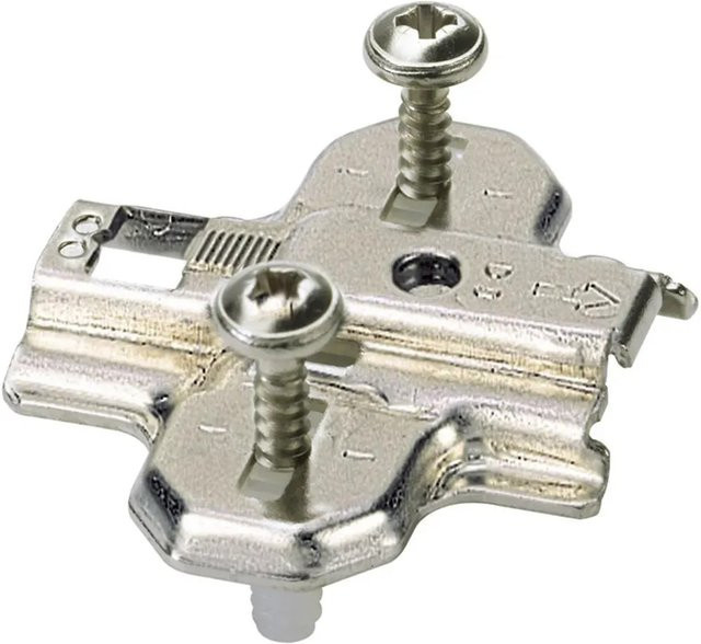 Hettich Kreuzmontageplatte für Ø 35 mm Topfscharniere, 2 Stück, Silber - Bild 1