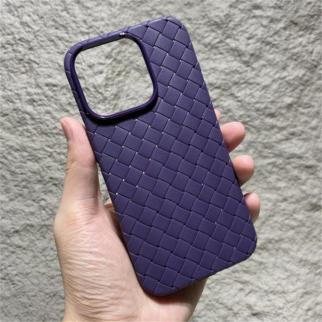 YULIN Silikon Schutzhülle für iPhone 15 Pro, Gewebte Wärmeableitende Stoßfeste Hülle, Farbe: Purple - Bild 1
