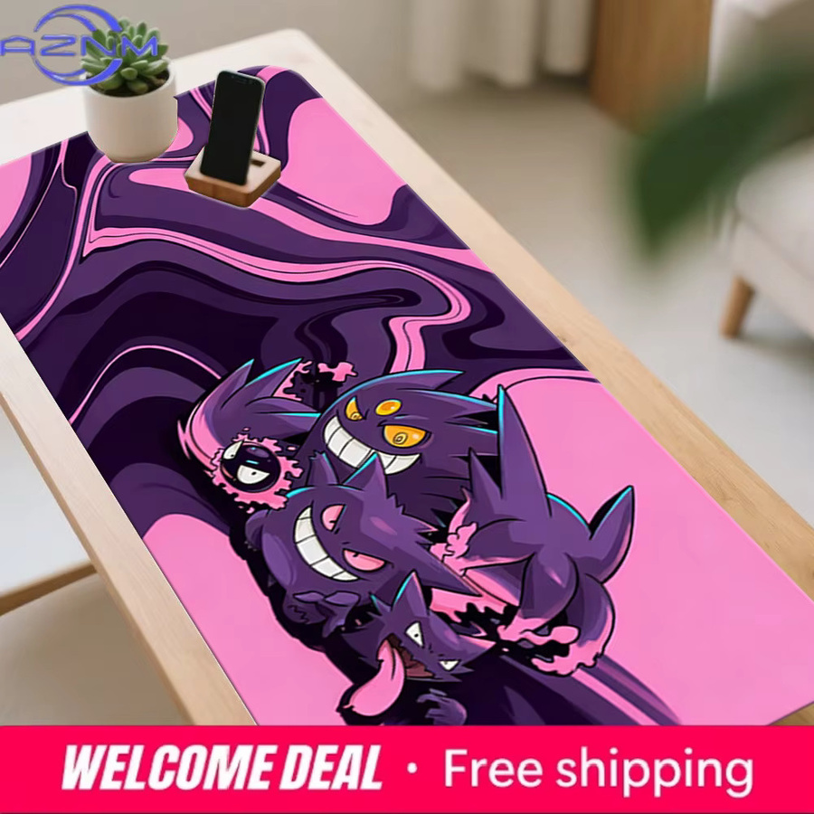 Potdemiel Gengar Family Pink Swirl Gaming-Mauspad rutschfeste Schreibtischunterlage in Pink - Bild 5
