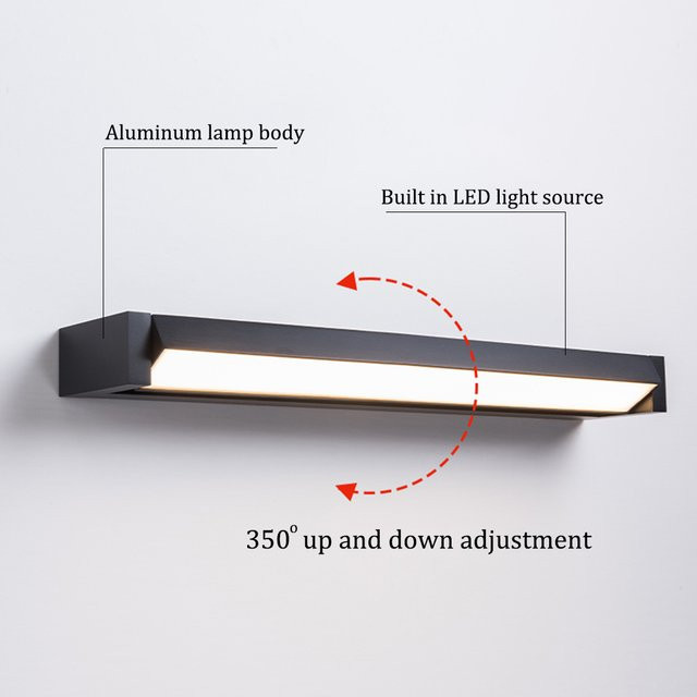 Feiyunlux LED Außenwandleuchte aus Aluminium in Schwarz oder Weiß, wasserdichte Gartenlampe mit einstellbarem Winkel und warmweißem Licht - Bild 1
