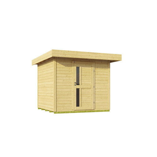 WEKA Designhaus 172 Gartenhaus aus Holz mit Flachdach in Beige, B/H/T: 275 x 226 x 375 cm - Bild 3