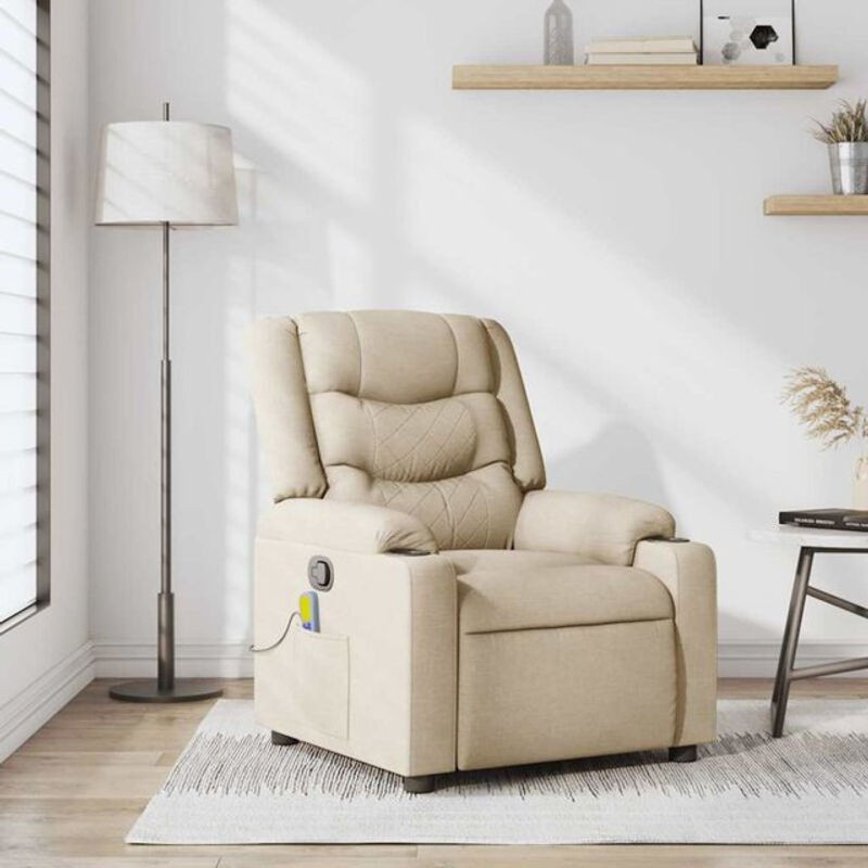 Massagesessel von vidaxl in Beige aus Stoff und Polyester im modernen Design als Fernsehsessel - Bild 1