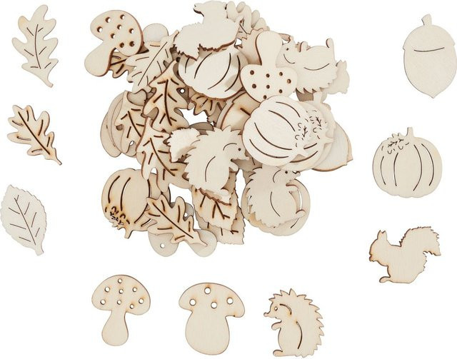VBS Streuteile Herbstmotive Milo in Beige aus Sperrholz - Bild 1