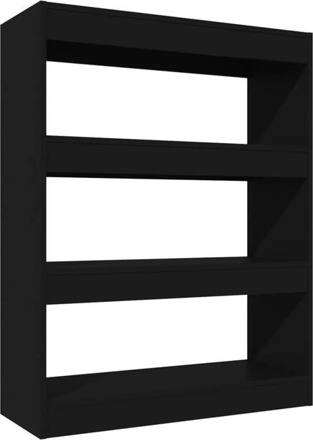 vidaXL Bücherregal und Raumteiler in Schwarz aus Holzwerkstoff, B/T/H: 80 x 30 x 103 cm - Bild 1