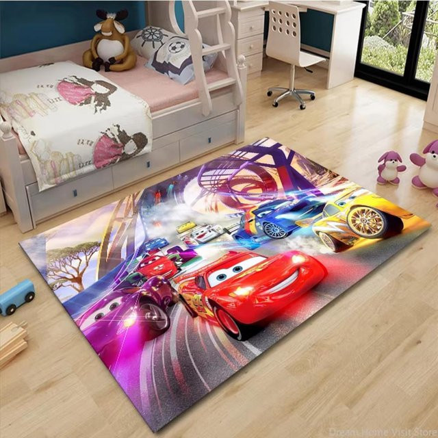 Karpetti McQueen Rennstrecken Teppich für Wohnzimmer und Schlafzimmer, Mehrfarbig, B/T: 120 x 80 cm - Bild 1