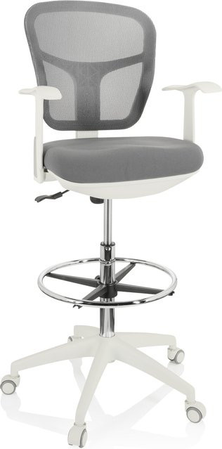hjh OFFICE Counterstuhl TOP WORK 108 W mit Armlehnen, Stoff und Netzstoff sowie Fußring - Bild 1