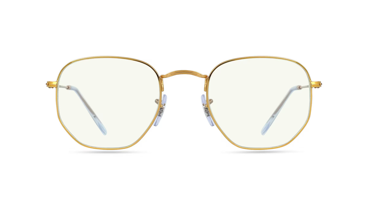 Ray-Ban RB 3548 Hexagonal Korrektionsbrille, Vollrand, Metall, Gold, Unisex - Bild 1