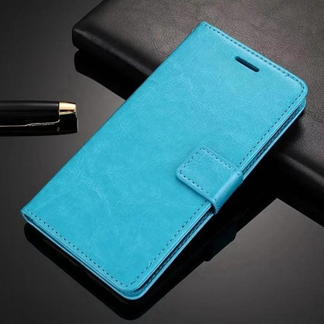 Leder Handyhülle im Buchstil als Flip Wallet mit Kartenfach für Samsung Galaxy A05 A15 A25 A35 A55 A24 A34 A54 5G A53 5G sowie Redmi Note 13 Pro und Xiaomi Mi 10 Lite in Blau - Bild 1