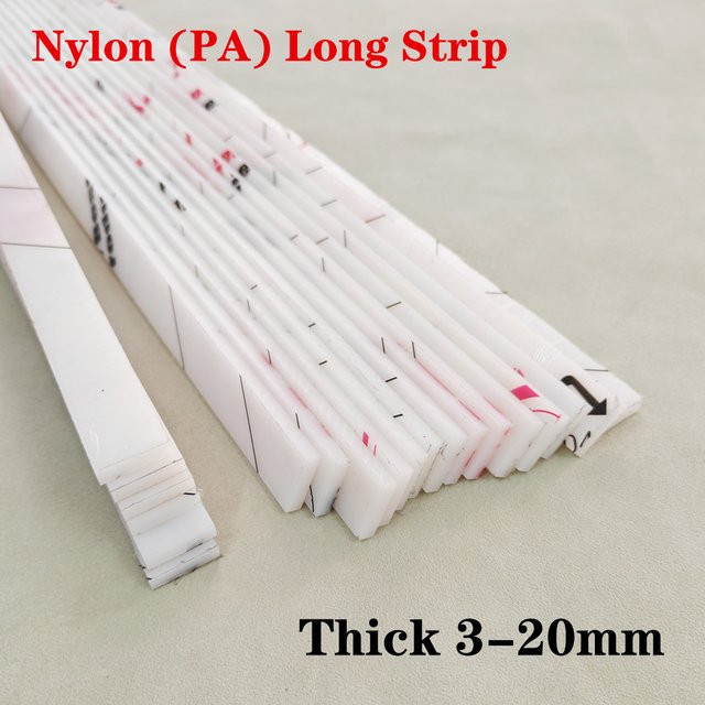 2 Stück weiße PA-Nylon-Flachstab-Blattstreifen aus verschleißfestem Kunststoff, Länge: 495 mm, Dicke: 20 mm - Bild 1
