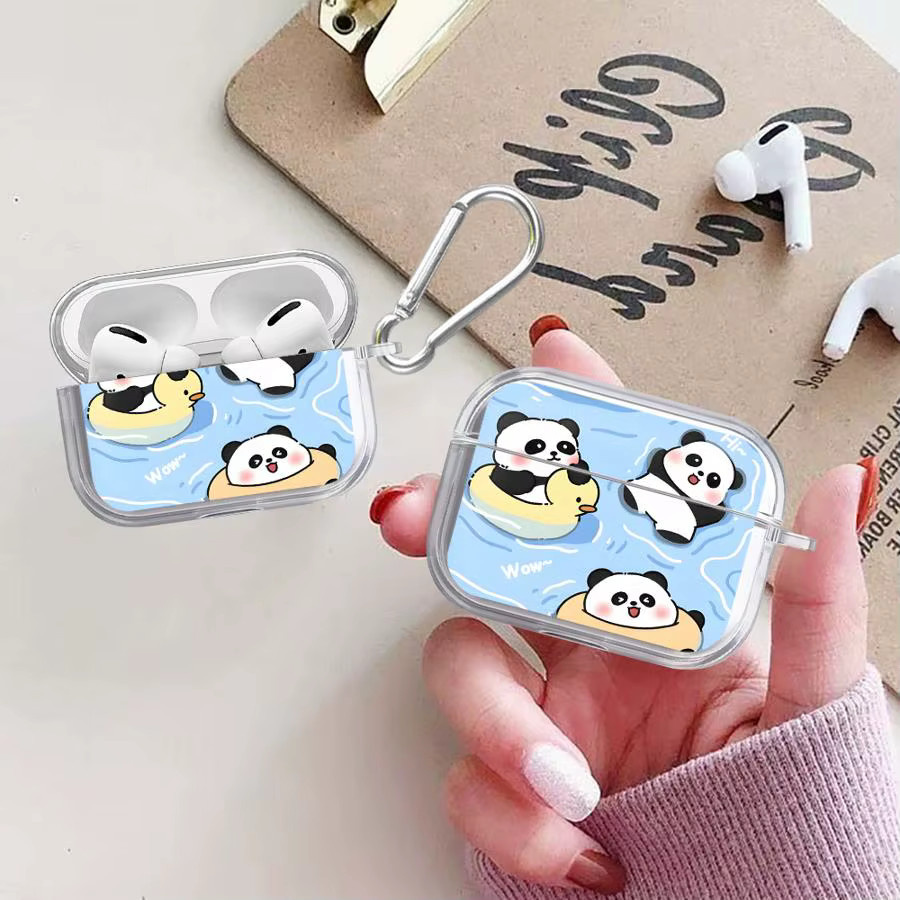 Happy Panda Schutzhülle für AirPods Pro, Pro 2, Pro 3 und Pro 4, transparent - Bild 2