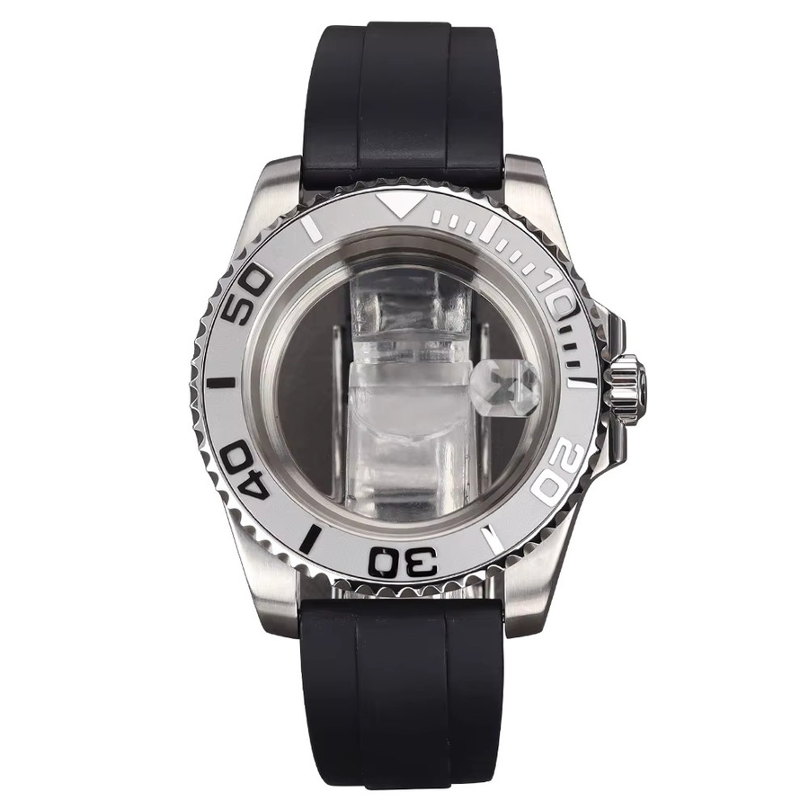 YEJIAOLAN Taucheruhrengehäuse, Keramiklünette, Saphirglas, 40 mm, Silber, Unisex - Bild 2