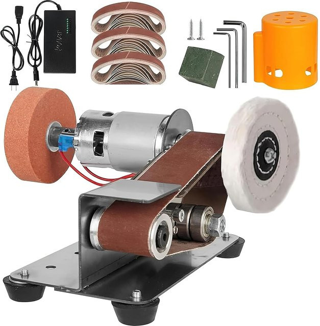 TKKEACE Mini Elektrischer Bandschleifer mit 7 Gängen und variabler Geschwindigkeit 4000-9000 U/min zum Schärfen und Polieren von Messern und Edelstahl für Metall- und Holzbearbeitung - Bild 1