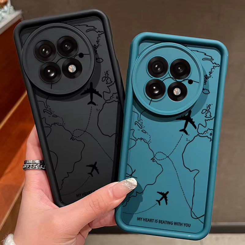 Stoßfeste TPU Handyhülle mit Air Route Muster für OnePlus 15 13 13T 12 13R 12R 11R 5G und OnePlus Nord 5 Ace 5 3 2 in Blau - Bild 3