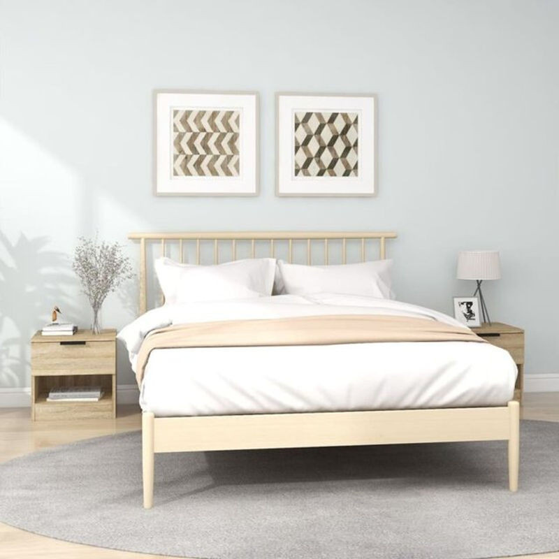 Vidaxl Set aus 2 Nachttischen in Sonoma-Eiche Natur Braun im klassischen skandinavischen Design aus Holzwerkstoff - Bild 1