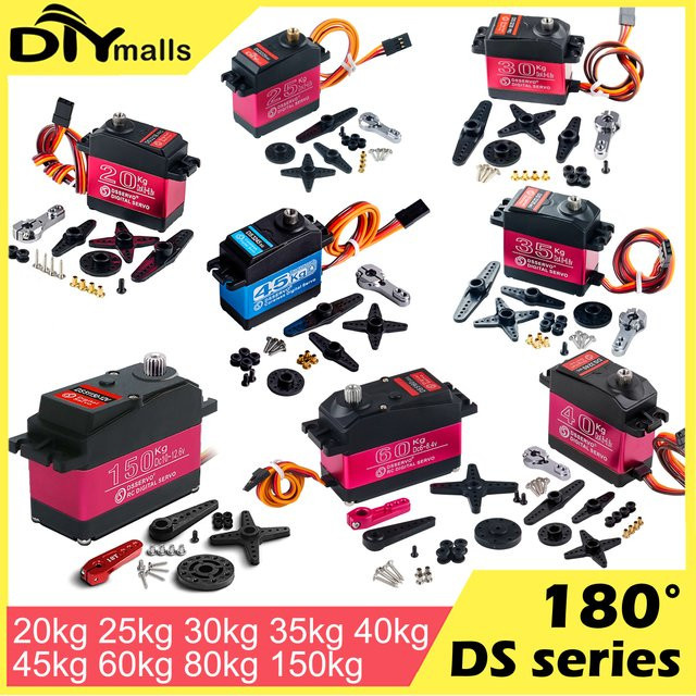 DIYmalls Digitales RC Coreless High Torque Servo DS3218 DS3225 DS3235 DS5160 PRO Wasserdicht 180 Grad in Schwarz - Bild 1