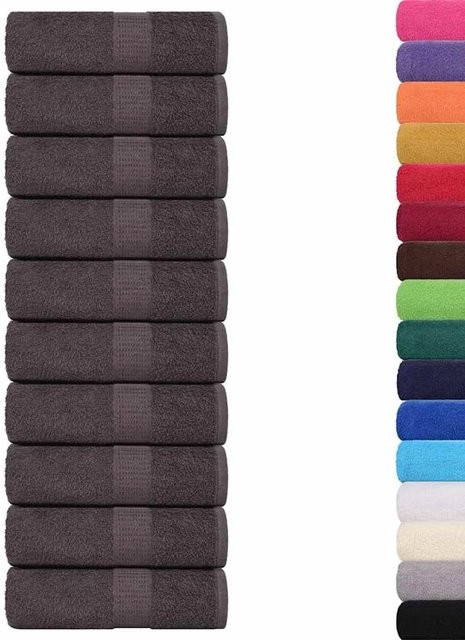 vidaXL Waschhandtücher FROGN, 10er Set, Anthrazit, 100% Baumwolle, B/H: 30 x 30 cm - Bild 1