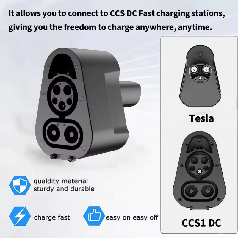 ZHUOHE Adapter CCS1 auf NACS für Elektrofahrzeuge, DC-Unterstützung für das Laden zu Hause und an öffentlichen Hochleistungs-Ladestationen, Schwarz - Bild 4