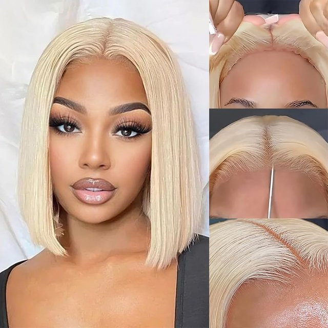 Lucasar Blonde Lace-Front-Perücke aus Echthaar, 200er Dichte, Damen - Bild 1