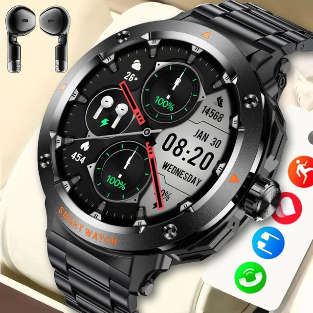 LIGE Smartwatch, Edelstahl, Schwarz, Herren - Bild 1
