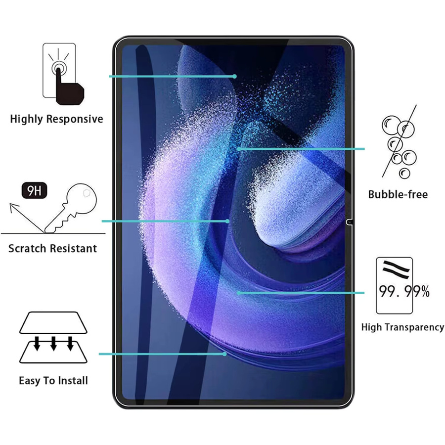 2 Stück Xiaomi Pad 6 und Pad 6 Pro Displayschutz aus 9H gehärtetem Glas, transparent, 11 Zoll 2023 - Bild 2