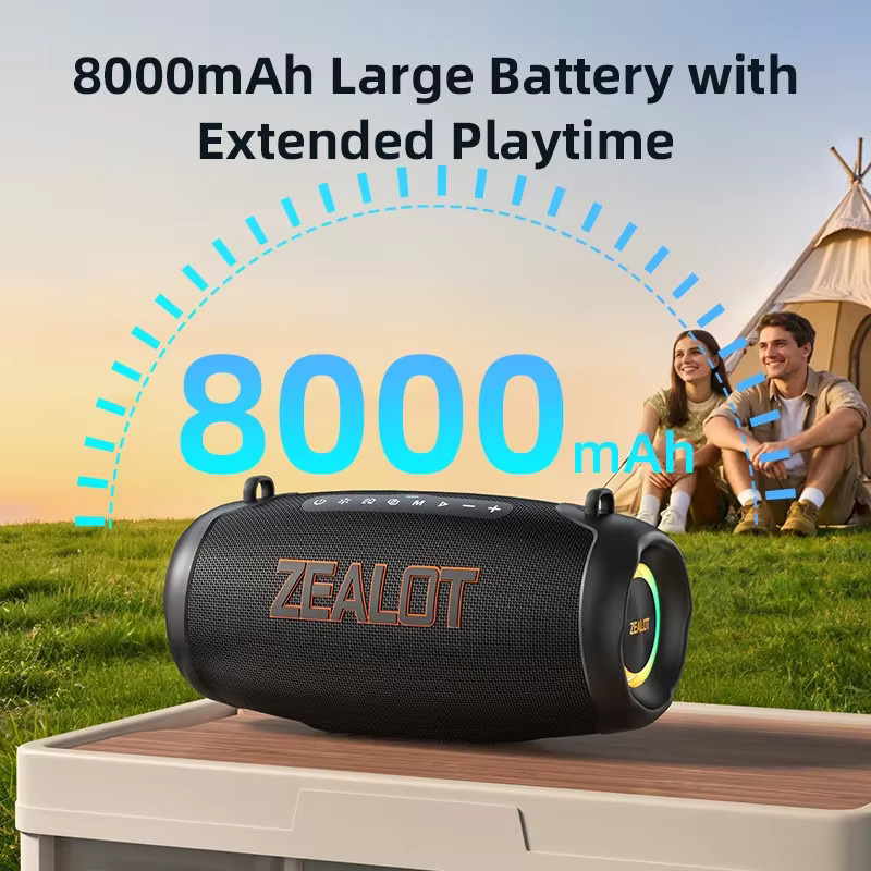 ZEALOT P16 Bluetooth-Lautsprecher in Schwarz mit IPX6 Wasser- und Staubschutz sowie 10 Stunden Akkulaufzeit - Bild 2
