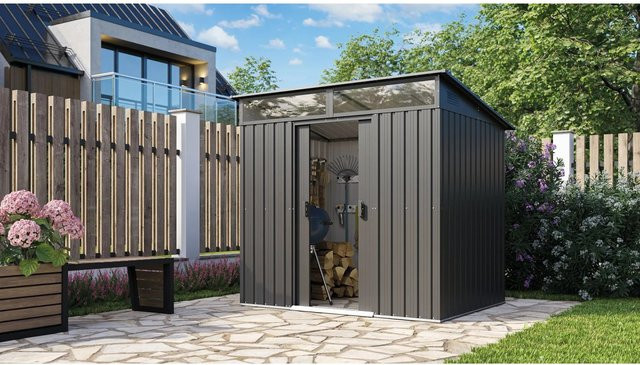 Pergart Gerätehaus Lüttich 65 in Anthrazit matt mit 2,94 m² Grundfläche - Bild 1