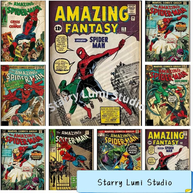 KAYOU Diamond Painting Kit Marvel Spiderman Vintage Comics Mosaik Stickerei in Multicolor - Bild 1