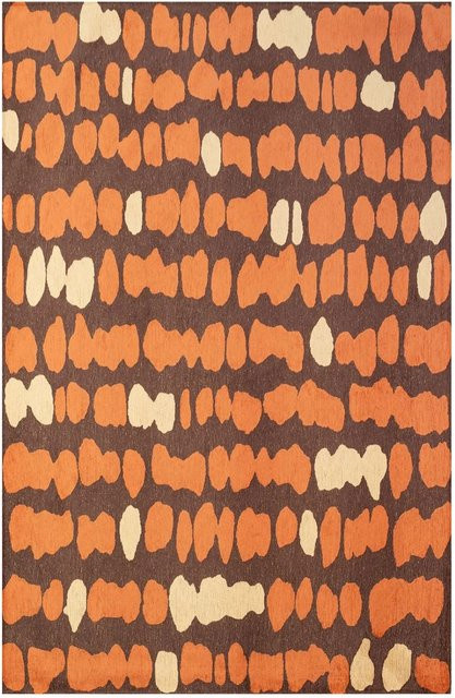 Lola&Moi Teppich Pink In Pool Rot mit organischen Formen, B/B: 80 x 150 cm - Bild 1