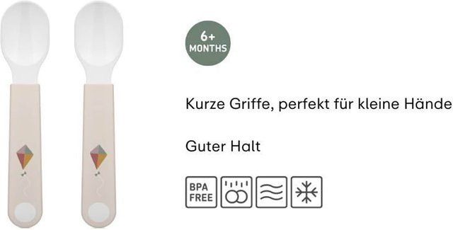 Mepal Mio X Little Dutch 2er-Pack Lernlöffel aus Polypropylen, BPA-frei, Grün/Weiß - Bild 1