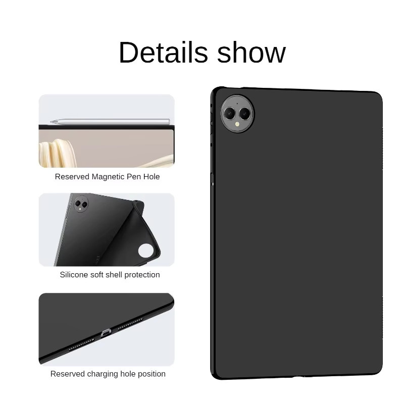Schutzhülle aus weichem TPU Silikon für Huawei MatePad Pro 12,2 Zoll 2024 (Modell MRO-W00 W10) in Schwarz - Bild 3