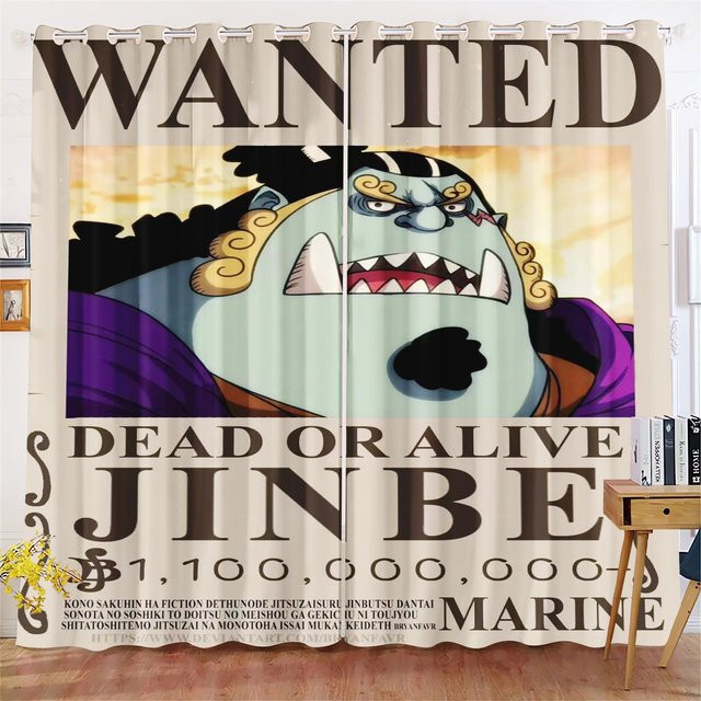 Yiran Furniture Cartoon-Vorhang Monkey D. Luffy Gear 5 One Piece mit niedlichem Druck, UV-beständig und thermoisolierend, B/H: 100 x 140 cm, Multicolour - Bild 1