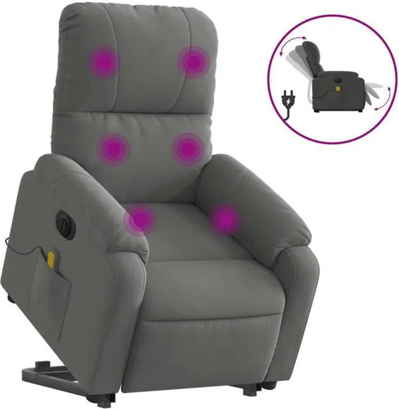 Elektrischer Massagesessel mit Aufstehhilfe von vidaxl in Anthrazit und Grau - Bild 1