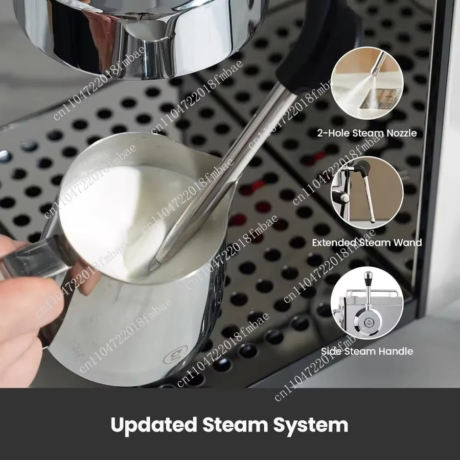 Owl Espressomaschine aus Edelstahl in Silber mit 15 Bar Druck und Dampfdüse für Milch aufschäumen - Bild 5