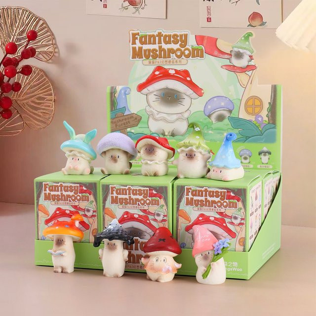 Potdemiel Cat Pai Fantasy Pilz-Serie Blindbox, Harz-Spielzeug - Bild 1