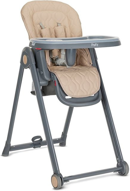 Lorelli Kinderhochstuhl PARTY mit Rollen in Beige Grau mit verstellbarer Lehne und Fußstütze - Bild 1