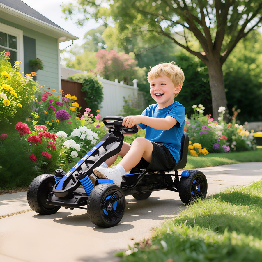 AIYAPLAY Gokart Tretauto mit Handbremse Blau ab 3 Jahren - Bild 2