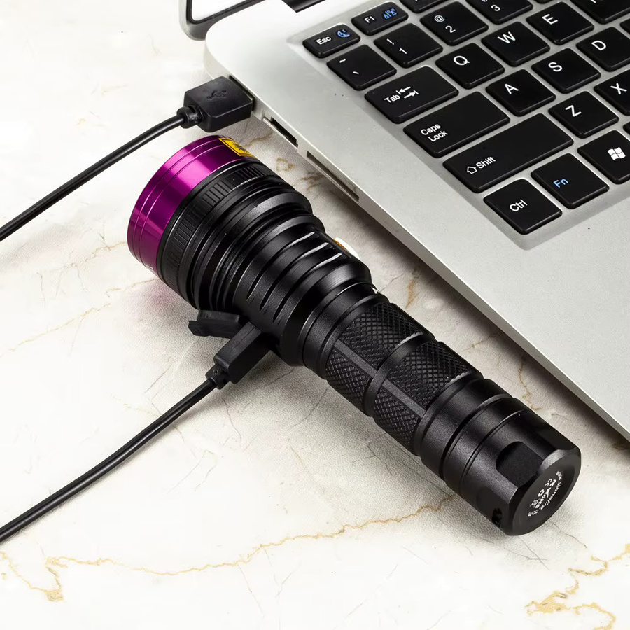 Alonefire Schwarzlicht-Taschenlampe 25W 365nm USB wiederaufladbar in Schwarz zur UV-Kleberhärtung und Erkennung von Hautpilz sowie zur Geldscheinprüfung - Bild 4