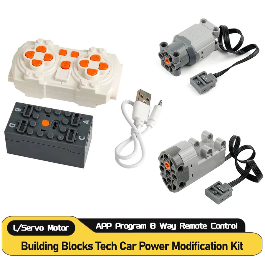 stemedu MOC 8-Wege-Fernbedienung, Zubehör, unterstützt APP-Programm mit L-Motor, Servo-Bausteinen, Power-Kit - Bild 2