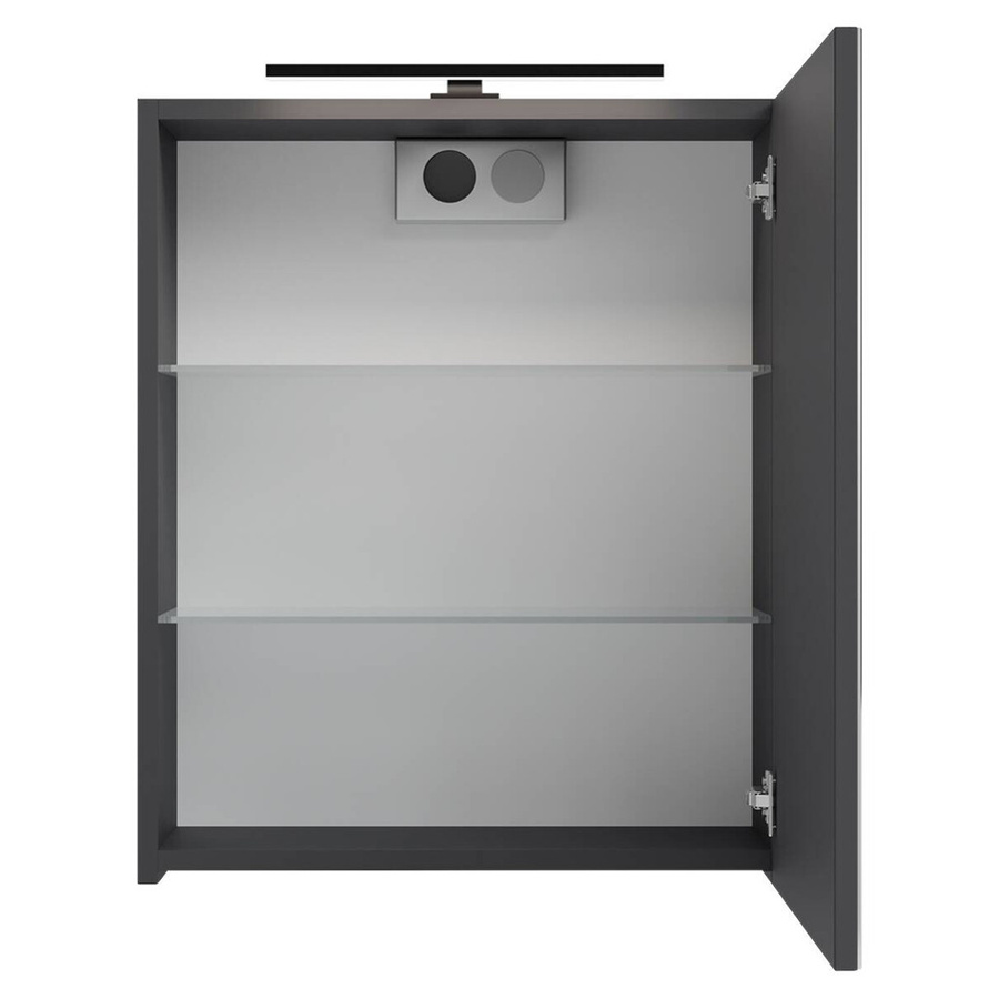 byLIVING Spiegelschrank SPREE in Anthrazit mit LED-Beleuchtung und Soft-Close-Türen, B/H/T: 50 x 60 x 15 cm - Bild 4